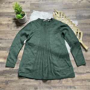 Soft Surroundings Green Ribbed Sweater